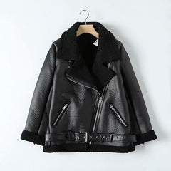 Retro Belt Faux Fur Jacket