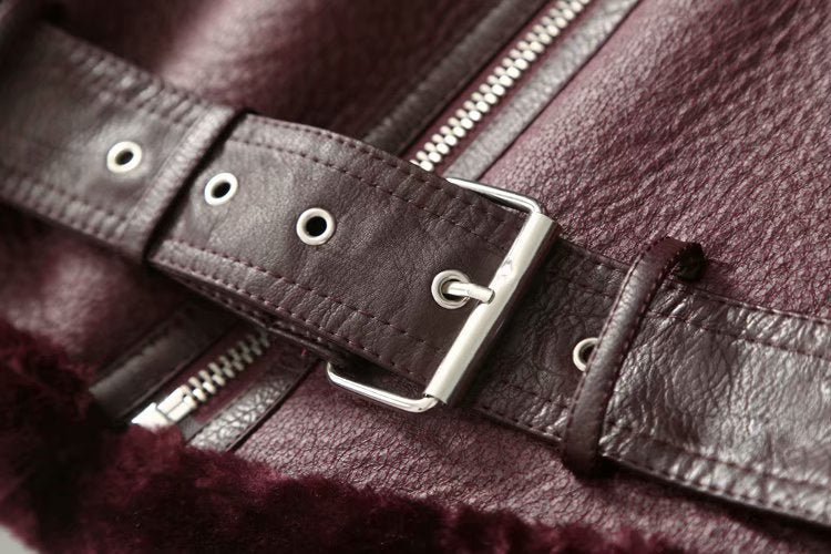 Retro Belt Faux Fur Jacket
