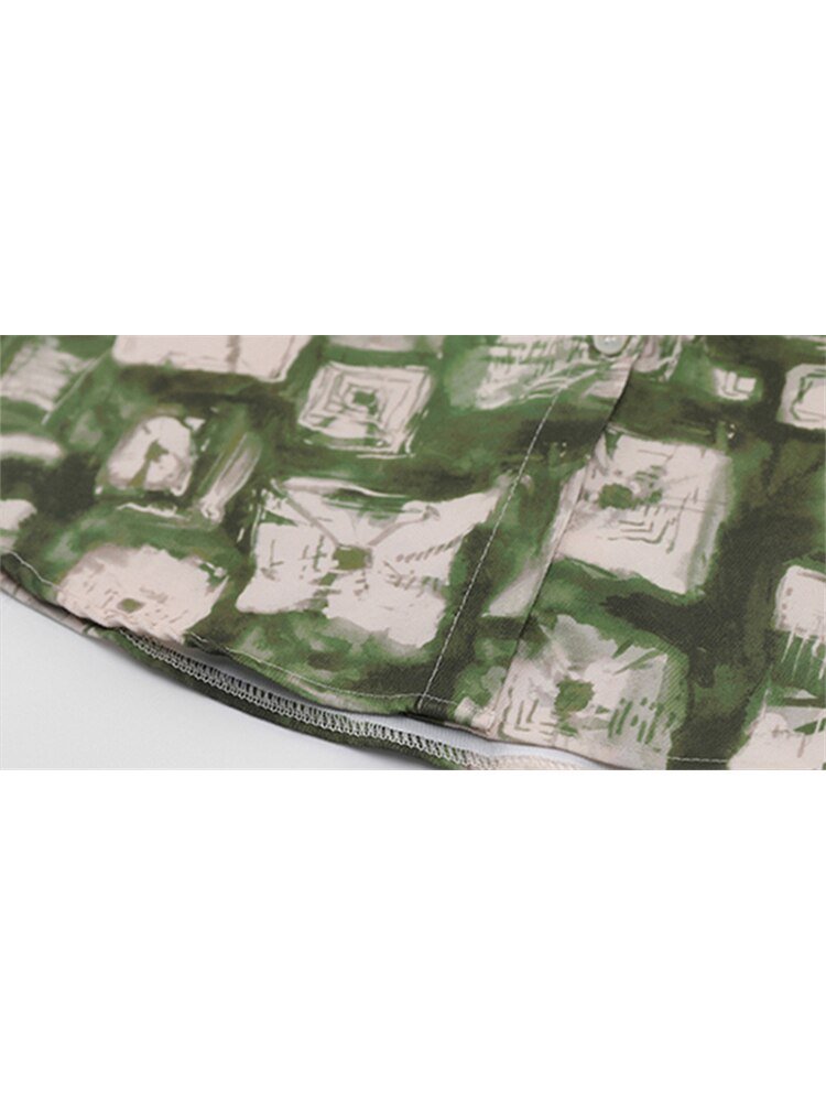 Retro Print Women's Loose Fit Shirt