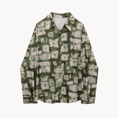 Retro Print Women's Loose Fit Shirt