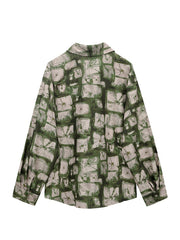 Retro Print Women's Loose Fit Shirt