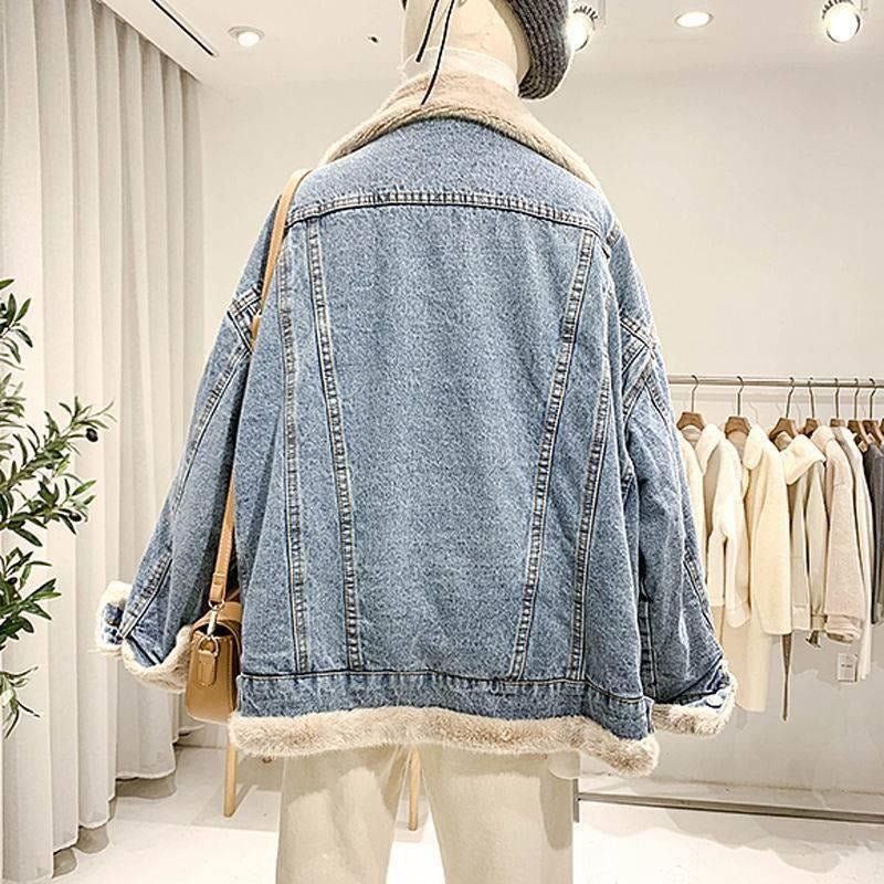 Reversible Faux Lambswool Denim Jacket