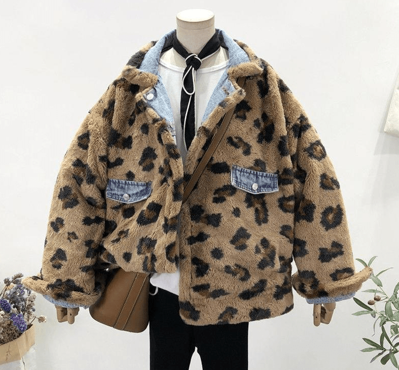 Reversible Faux Lambswool Denim Jacket