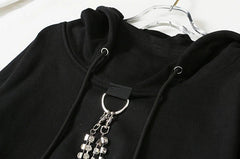 Rhinestone Chain Hooded Sweatshirt