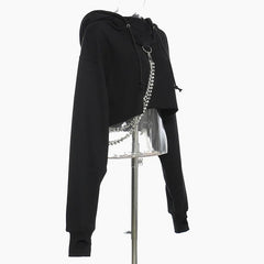 Rhinestone Chain Hooded Sweatshirt