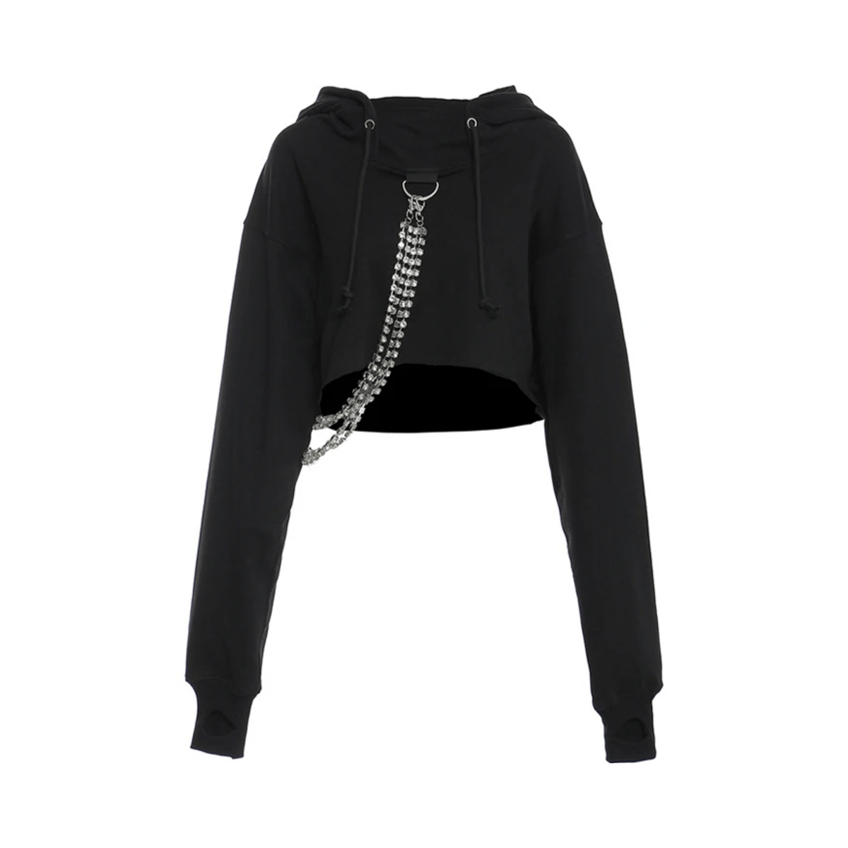 Rhinestone Chain Hooded Sweatshirt
