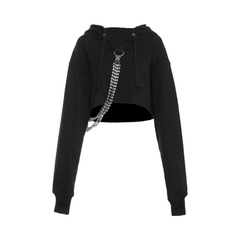 Rhinestone Chain Hooded Sweatshirt