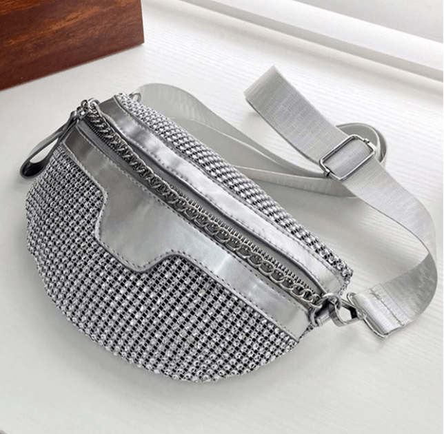 Rhinestones Chained Fanny Pack