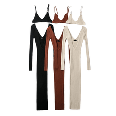 Ribbed Knit 2-Piece Cami Dress