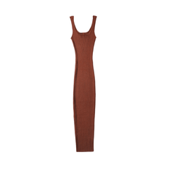 Ribbed Sleeveless Midi Knit Dress