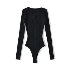 Ribbed Stretchable Knit Bodysuit