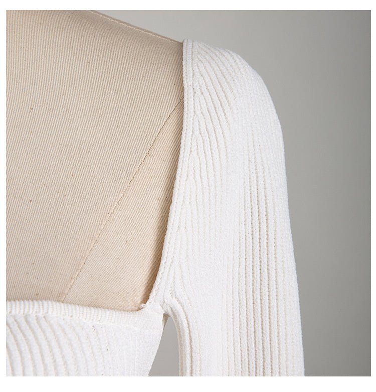 Ribbed Sweetheart Long Sleeve Top