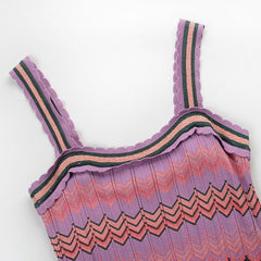 Ripple Patchwork Knit Dress