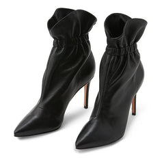 Ruched Pointed Toe Stiletto Booties