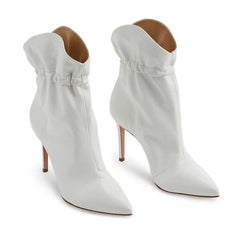 Ruched Pointed Toe Stiletto Booties