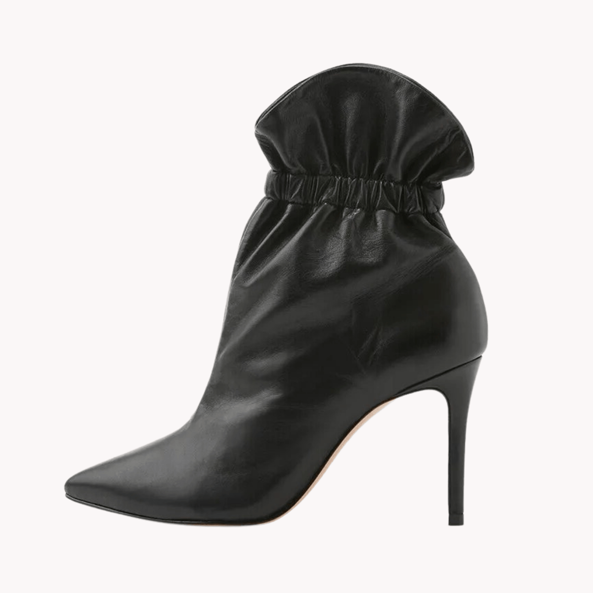 Ruched Pointed Toe Stiletto Booties
