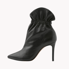 Ruched Pointed Toe Stiletto Booties