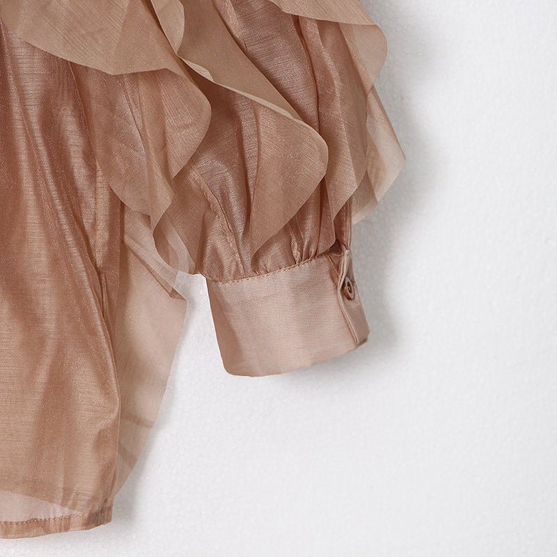 Ruffle Lapel Blouse