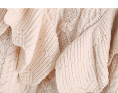 Ruffled Knitted Cropped Pullover Sweater