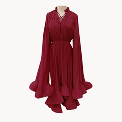 Ruffles High Waist Pleated Long Dress