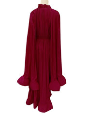 Ruffles High Waist Pleated Long Dress
