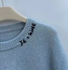 Handmade Letter Love Embroidered Knitted Sweater