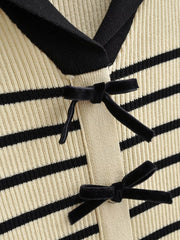 Sailor Collar Striped Bodycon Dress