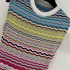 Sawtooth Stripes Knitted Dress