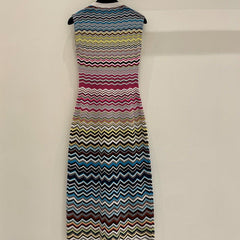 Sawtooth Stripes Knitted Dress