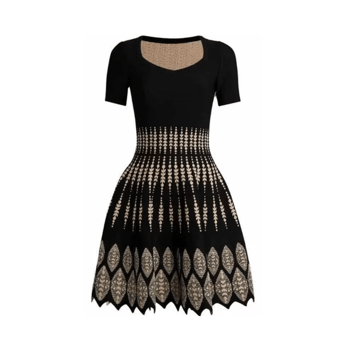 Scallop Hem Mini Cocktail Dress