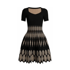 Scallop Hem Mini Cocktail Dress