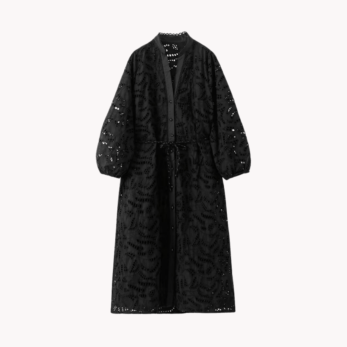 See-Through Embroidery Loose Midi