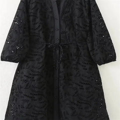 See-Through Embroidery Loose Midi