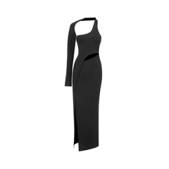 Sexy Single Sleeve Halter Dress