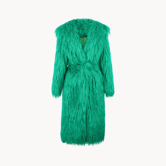 Shaggy Green Faux Fur Jacket - @urbankinksncurls