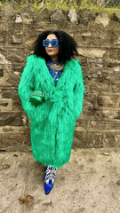 Shaggy Green Faux Fur Jacket - @urbankinksncurls