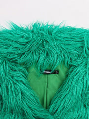 Shaggy Green Faux Fur Jacket - @urbankinksncurls
