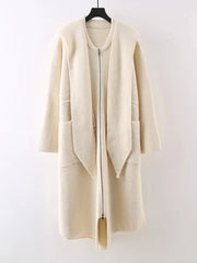 Shawl Collar Hooded Knitted Coat