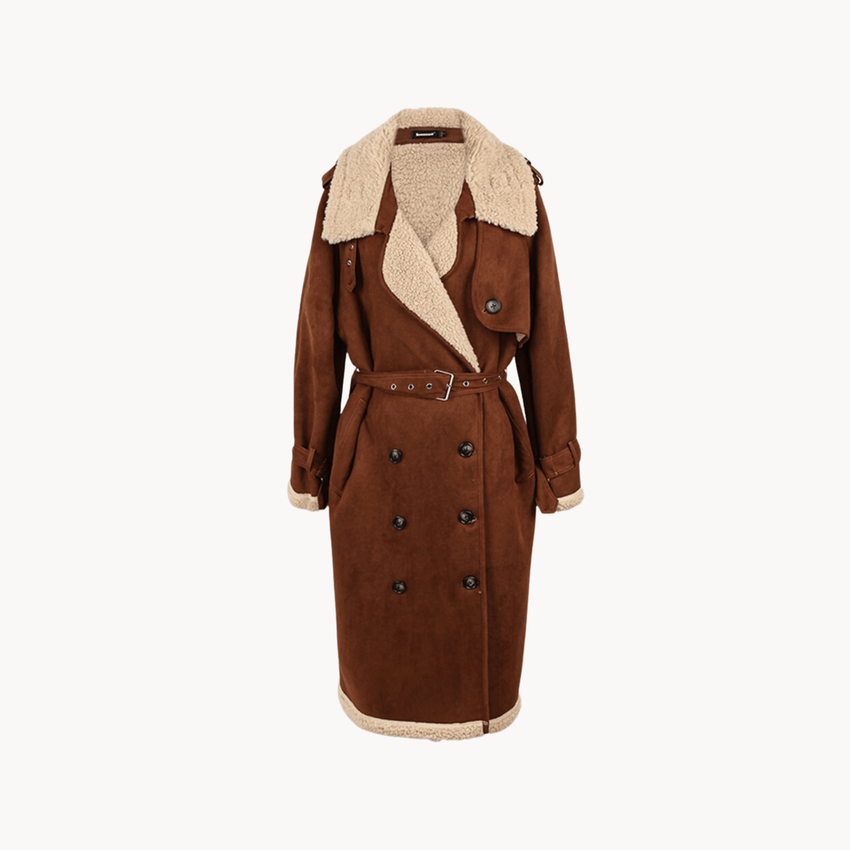 Shearling Faux Suede Sheepskin Coat
