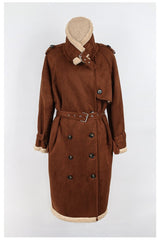 Shearling Faux Suede Sheepskin Coat
