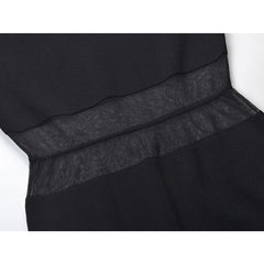 Sheer Mesh Black Bandage Dress