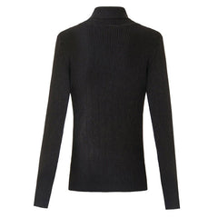 Shoulder Buttons Turtleneck Knit Sweater
