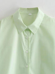 Side Drawstring Ruched Loose Shirt
