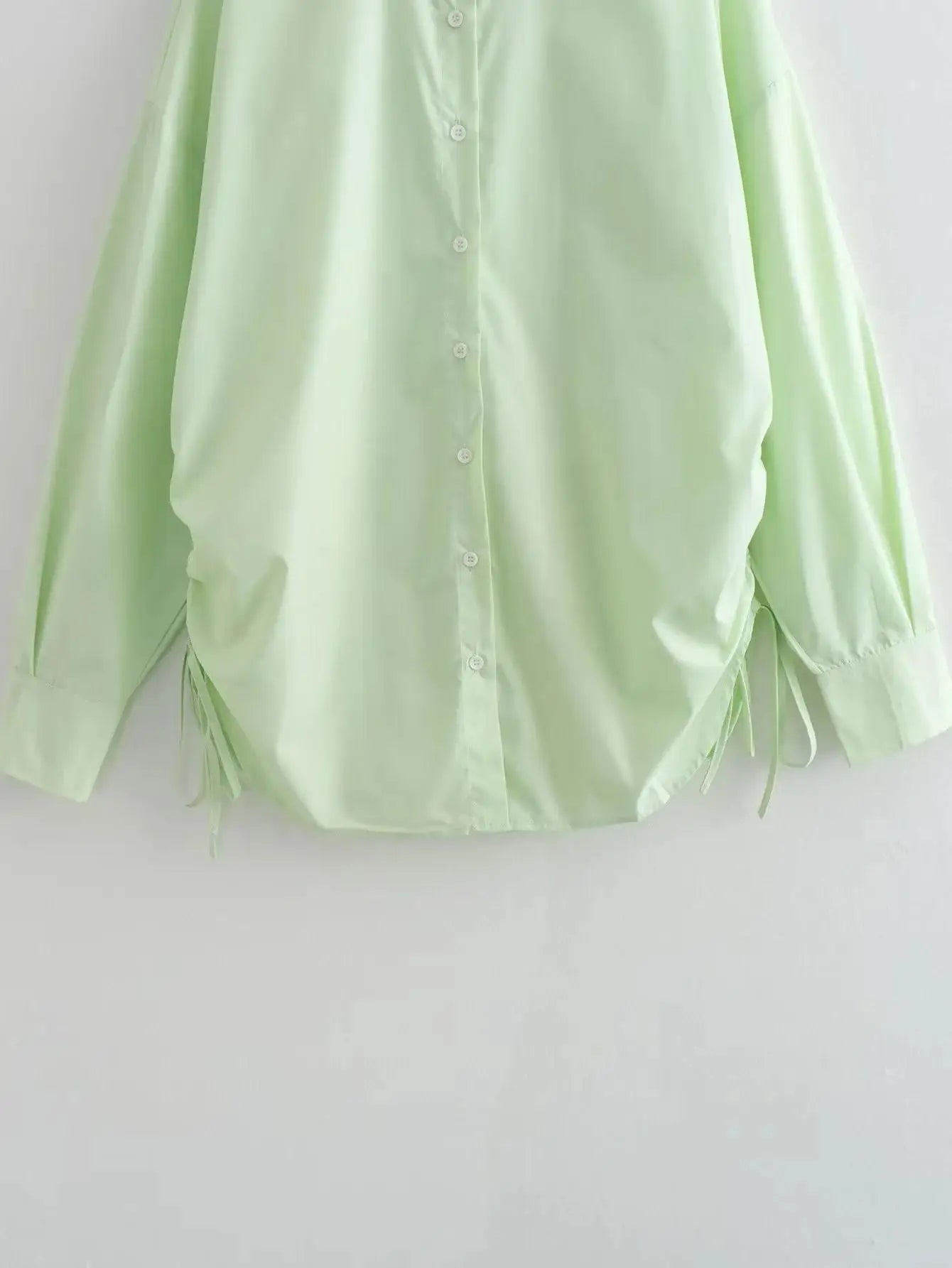 Side Drawstring Ruched Loose Shirt