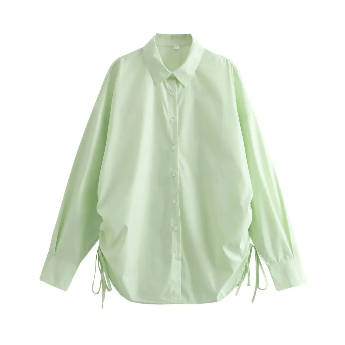 Side Drawstring Ruched Loose Shirt