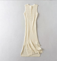 Side Slit Sleeveless Knitted Dress