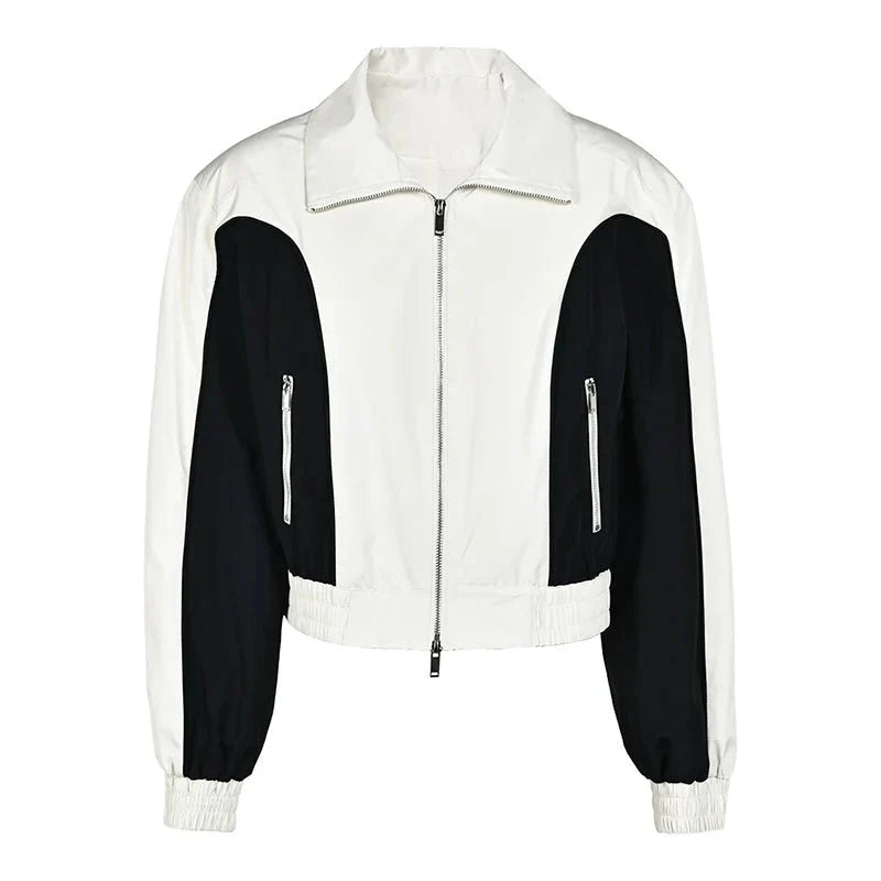 Side Welt Zip Pockets Bomber Jacket