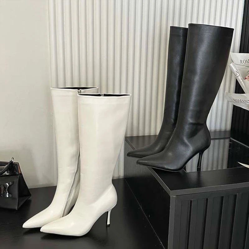 Side Zip Pointed Toes Stiletto Boora