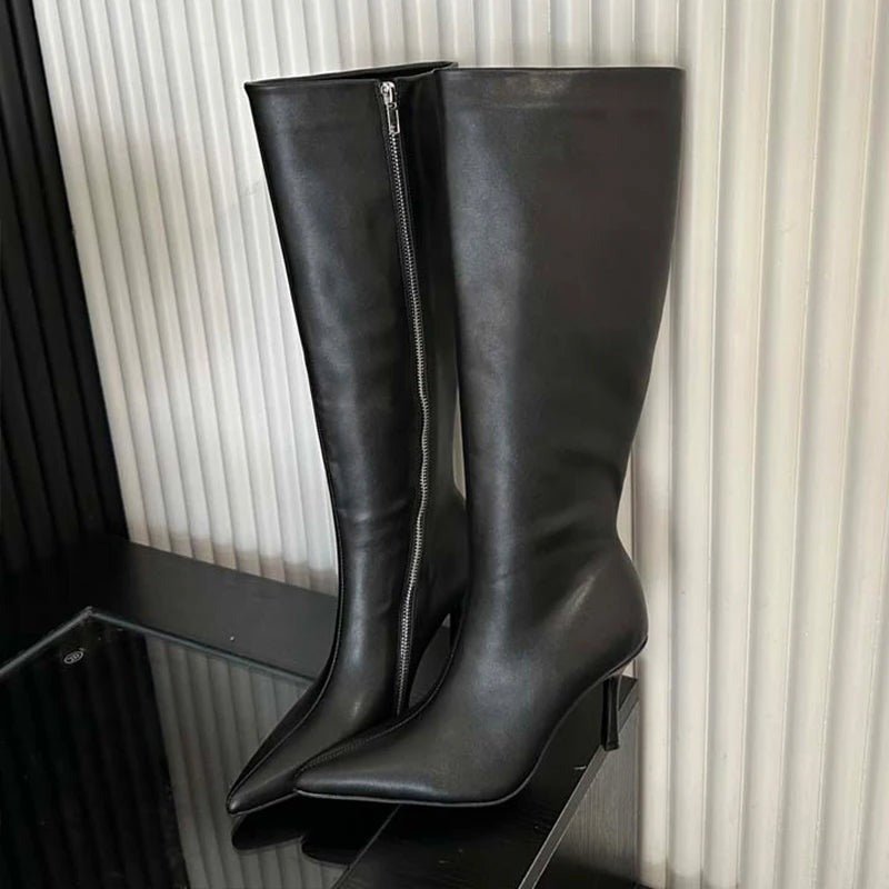 Side Zip Pointed Toes Stiletto Boora