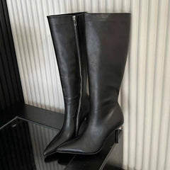 Side Zip Pointed Toes Stiletto Boora